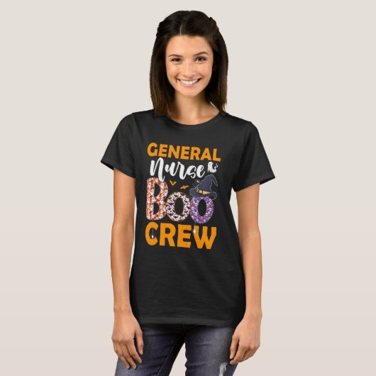 Generaal Zuster Boo Crew Spooky Boo Ghost Hallowee T-shirt (Voorkant volledig)
