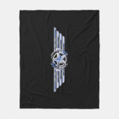 General Air Pilot Chrome like Star Wings Black Fleece Deken (Voorkant)