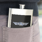 General Air Pilot Chrome like Star Wings Black Heupfles (Voorbeeld)