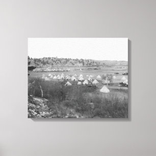 General Brook's kamp bij Pine Ridge Canvas Afdruk
