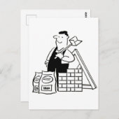 General Builder Cartoon Briefkaart (Voorkant / Achterkant)