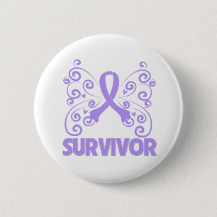 General Cancer Survivor Butterfly Ronde Button 5,7 Cm
