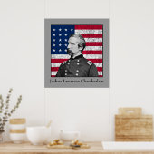 General Chamberlain en de Amerikaanse vlag Poster (Keuken)