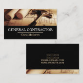 General Contractor Builder Construction Business C Visitekaartje (Voorkant / Achterkant)