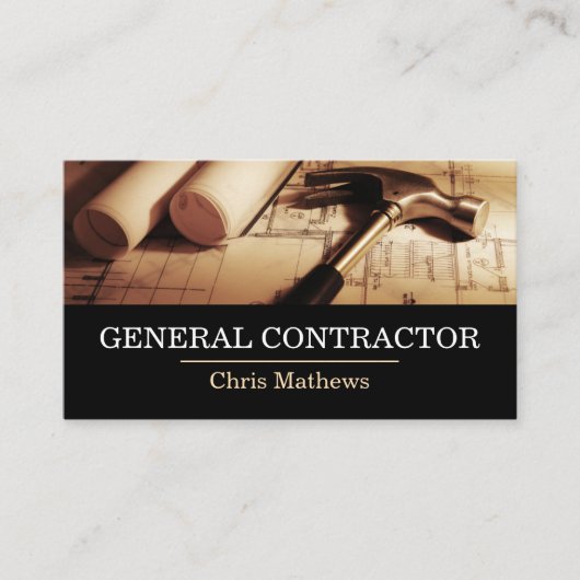 General Contractor Builder Construction Business C Visitekaartje (Voorkant)