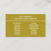 General Contractor Rustic Orange & Yellow Texture Visitekaartje (Achterkant)