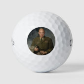 General Dwight Eisenhower 5 Star Painted Portret Golfballen (Voorkant)