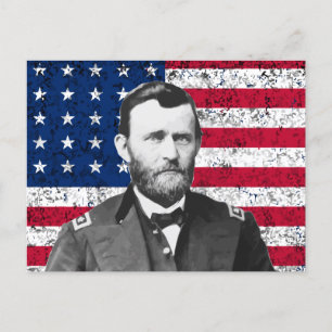 General Grant en de Amerikaanse vlag Briefkaart
