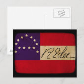 General Lee Headquarters vlag met handtekening Briefkaart (Voorkant / Achterkant)