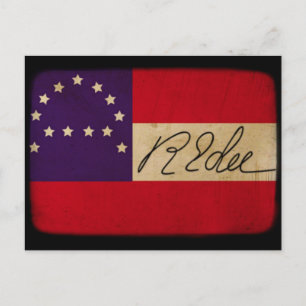 General Lee Headquarters vlag met handtekening Briefkaart
