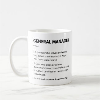 General Manager Business-werkdefinitie Koffiemok