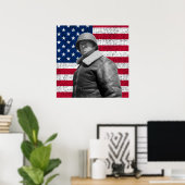 General Patton en de Amerikaanse vlag Poster (Thuiskantoor)