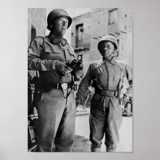 General Patton en Teddy Roosevelt Jr. - WW2 Poster (Voorkant)