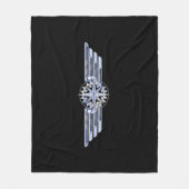 General Private Air Pilot Chrome Net als Wings Bla Fleece Deken (Voorkant)