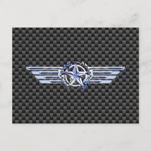 General Private Air Pilot Chrome, zoals Star Wings Briefkaart