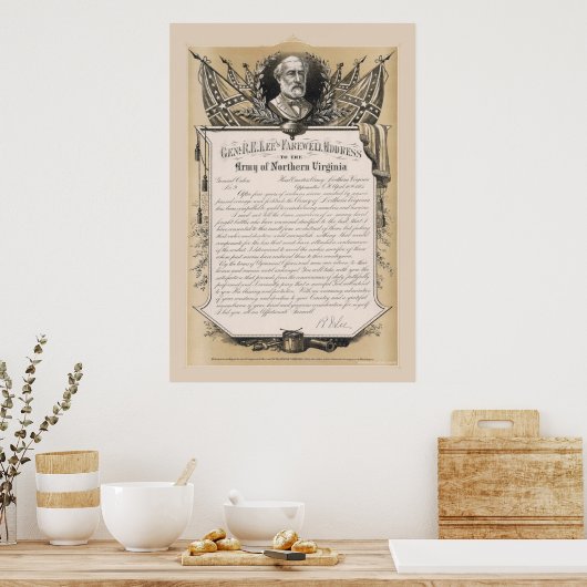 Général Robert E. Lee Adieu Adresse Poster (Cuisine)