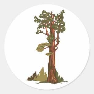 General Sherman Tree Ronde Sticker