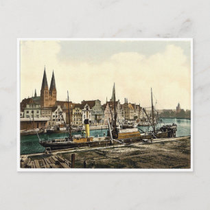 General uitzicht, Lubeck, Duitsland klassiek Photo Briefkaart