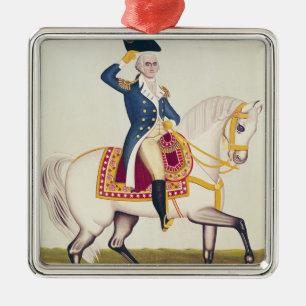 General Washington on a White Charger, c.1835 Metalen Ornament