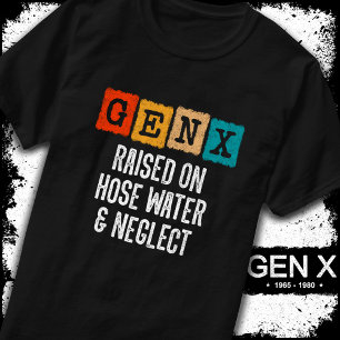Generatie X Gen X verhoogd op slang water & verwaa T-shirt