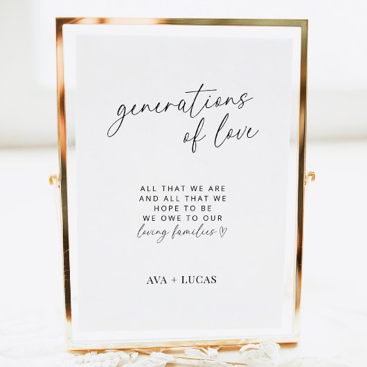 Generaties van de liefdesmoderne minimalistische b poster