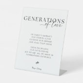 Generaties van liefde Modern Elegant Trouwbord Reclamebord Met Voetstuk (Voorkant)