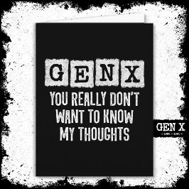 Generation X 80s Kind Gen X Gen Xer Funny Gen X Kaart