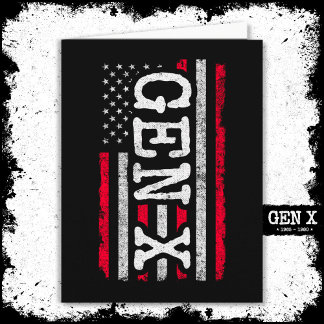 Generation X Amerikaanse vlag Proud Gen X Kaart