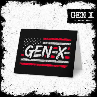 Generation X Amerikaanse vlag Proud Gen X Kaart