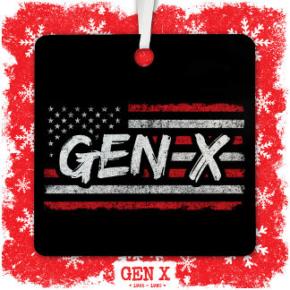 Generation X Amerikaanse vlag Proud Gen X Metalen Ornament
