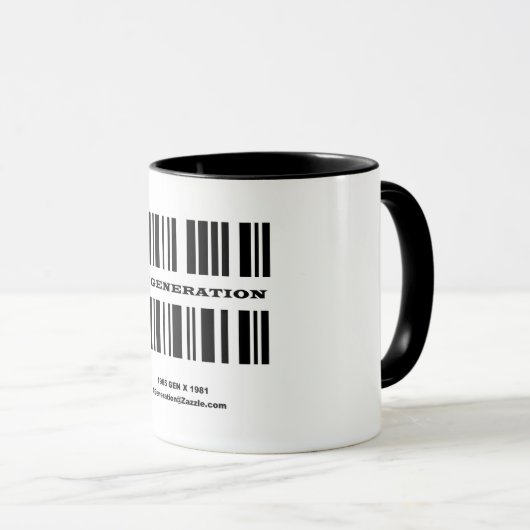 Génération X BAR CODE Mug (Devant droit)