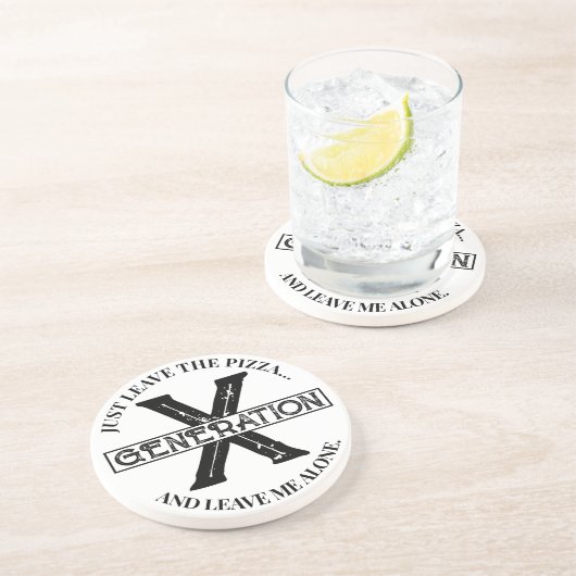 Génération X Dessous de verre de pizza (Côté)