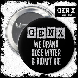 Generation X Gen X Slang Water Gen Xer Funny Gen X Ronde Button 5,7 Cm