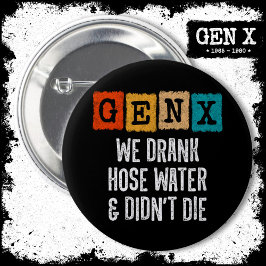 Generation X Gen X Slang Water Gen Xer Funny Gen X Ronde Button 5,7 Cm