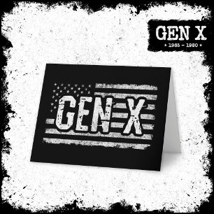 Generation X Gen Xer Amerikaanse vlag Proud Gen X Kaart