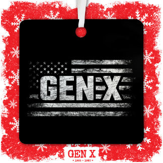 Generation X Gen Xer Gen X American Flag Gen X Metalen Ornament