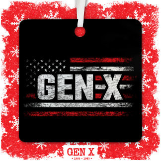 Generation X Gen Xer Gen X American Flag Gen X Metalen Ornament