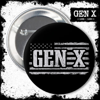 Generation X Gen Xer Trots Amerikaanse vlag Gen X Ronde Button 5,7 Cm