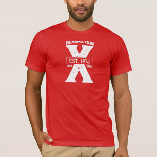 Generation X gepersonaliseerd rood en wit T-shirt