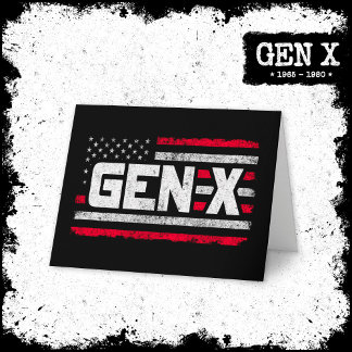 Generation X Proud Gen Xer Amerikaanse vlag Gen X Kaart
