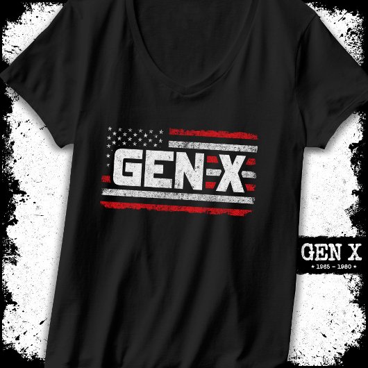 Generation X Proud Gen Xer Amerikaanse vlag Gen X T-shirt