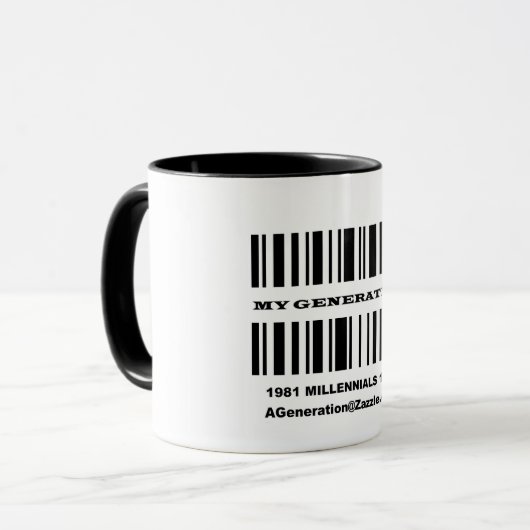 Génération Y BAR CODE Mug (Devant gauche)