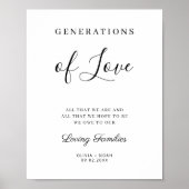 Generations Of Love Minimalist Modern Wedding Poster (Voorkant)
