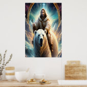 (Généré par AI ) Jésus sur une affiche d'ours pola (Cuisine)