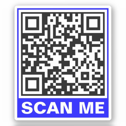 Genereer eenvoudige QR-code (Scan me) Modern Sticker (Voorkant)
