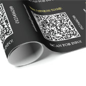 Genereer QR-code Bedrijfsnaam Website Promo Black Cadeaupapier (Rol Hoek)