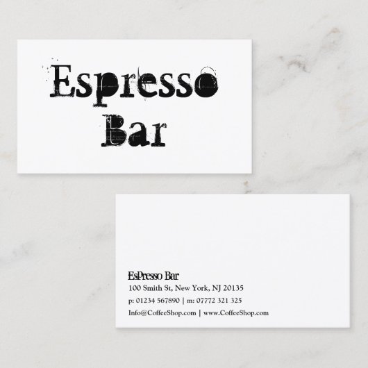 Generic Plain White Espresso Bar - Visitekaartje (Voorkant / Achterkant)