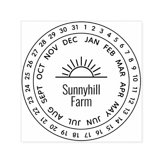 Generiek Boerderij op zonsopgang Datum wiel Zelfinktende Stempel (Design)