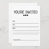 Generiek U wordt uitgenodigd Kaart (Voorkant / Achterkant)