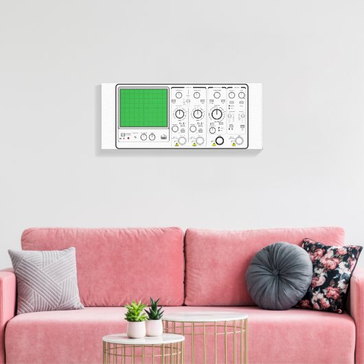 Generieke Oscilloscope-spanningstest voorpaneel Canvas Afdruk (Insitu (Woonkamer))